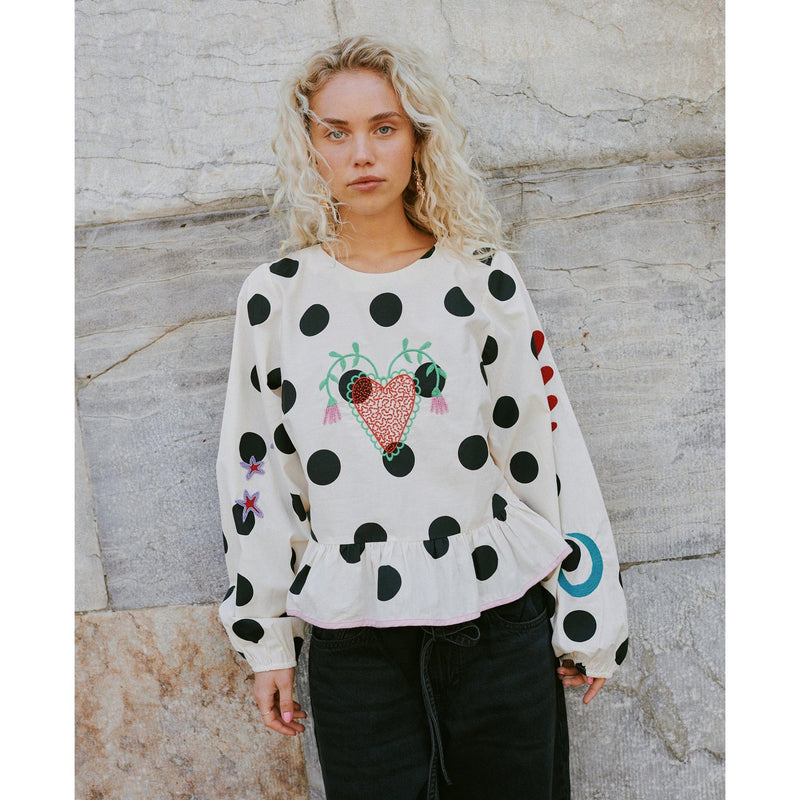 Sissel Edelbo, Diana Top, Black Dot-Sissel Edelbo-Minlillebutik.dk