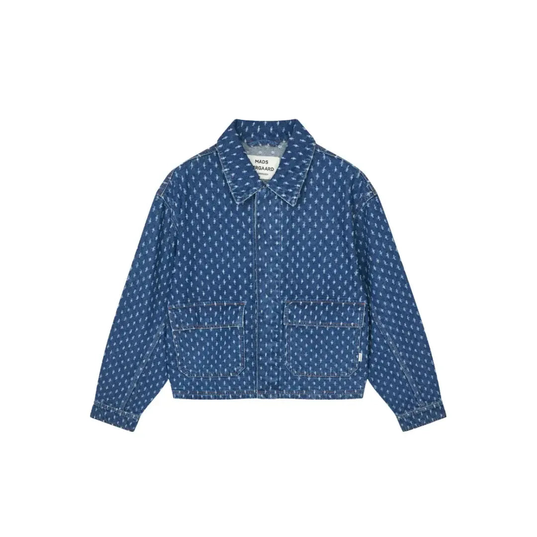 Mads Nørgaard, Distres Denim Solar Jacket, Mid Blue Denim-Mads Nørgaard - Dame-Minlillebutik.dk
