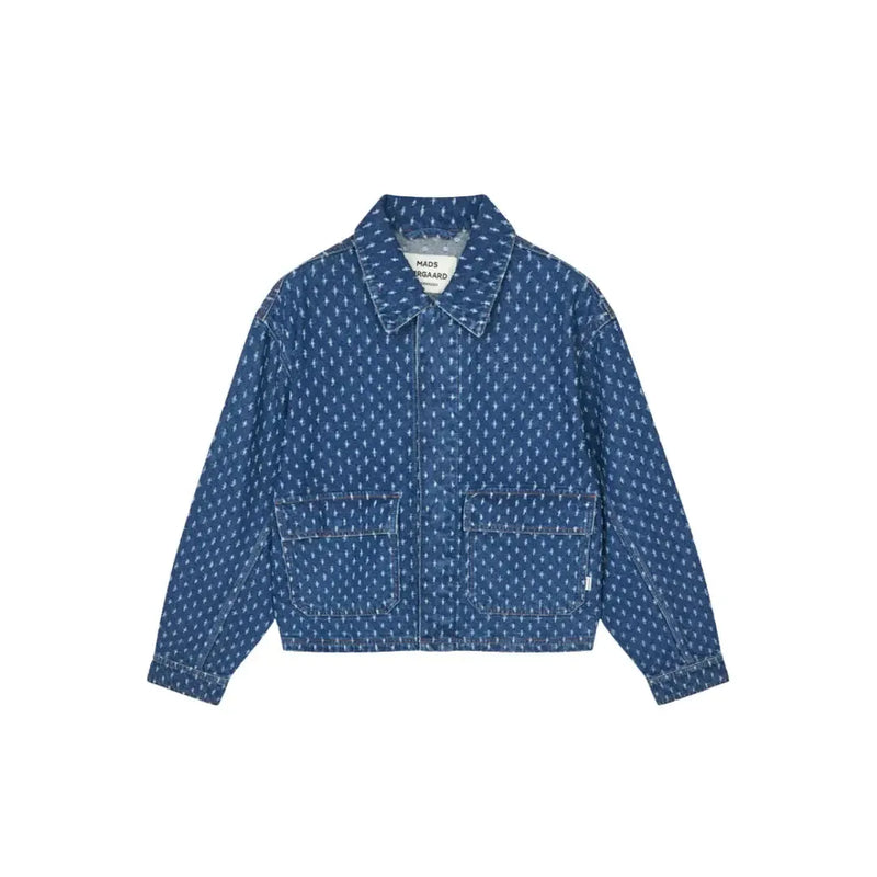 Mads Nørgaard, Distres Denim Solar Jacket, Mid Blue Denim-Mads Nørgaard - Dame-Minlillebutik.dk