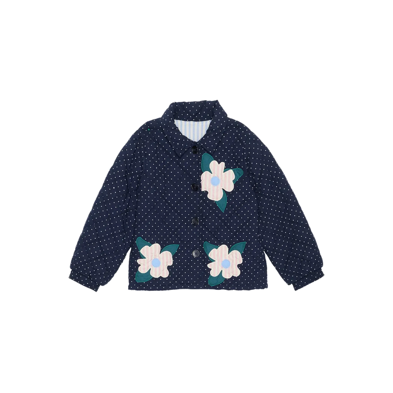 Sissel Edelbo, Ebba MINI Quilted Organic Cotton Jacket, Navy Blue-Sissel Edelbo Mini-Minlillebutik.dk