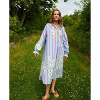 Sissel Edelbo, Elisabeth Dress, Organic Cotton Bluebell Stripes, Onesize-Sissel Edelbo-Minlillebutik.dk