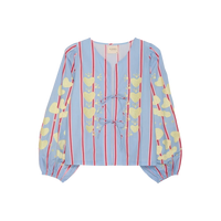 Sissel Edelbo, Elisabeth Top, Organic Cotton Bluebell Stripes-Sissel Edelbo-Minlillebutik.dk