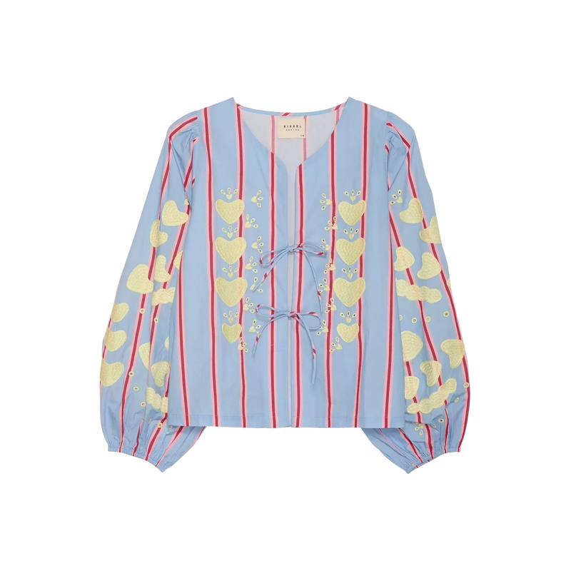 Sissel Edelbo, Elisabeth Top, Organic Cotton Bluebell Stripes-Sissel Edelbo-Minlillebutik.dk