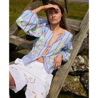 Sissel Edelbo, Elisabeth Top, Organic Cotton Bluebell Stripes-Sissel Edelbo-Minlillebutik.dk