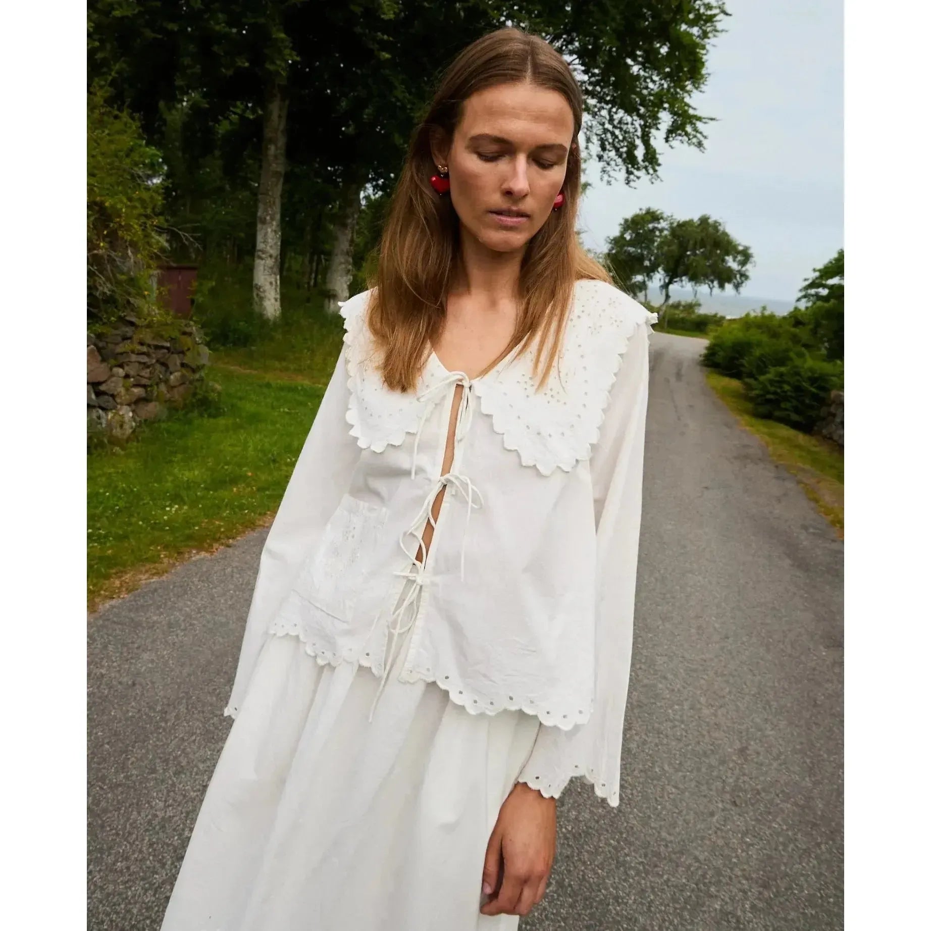 Sissel Edelbo, Elly Top, Organic Cotton Snow White-Sissel Edelbo-Minlillebutik.dk