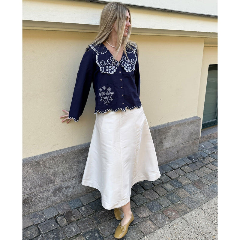 Sissel Edelbo, Elysia Shirt, Navy-Sissel Edelbo-Minlillebutik.dk