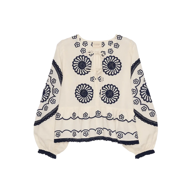 Sissel Edelbo, Erica Top, Organic Cotton, Off White-Sissel Edelbo-Minlillebutik.dk