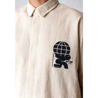 Fat Moose, Ian Cotton Linen Shirt SS, Ecru-Fat Moose-Minlillebutik.dk