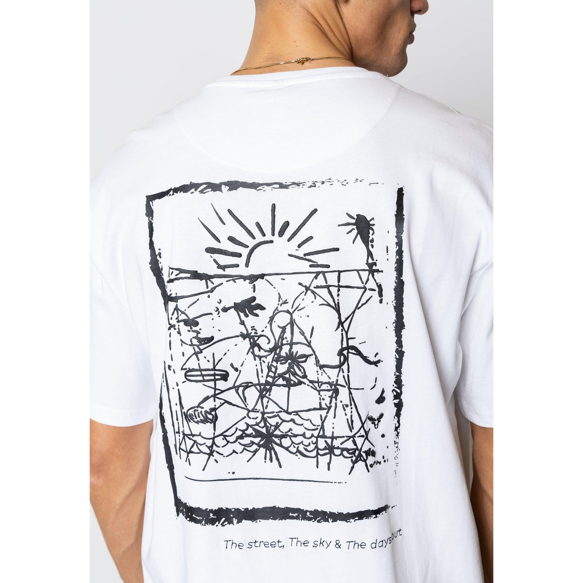 Fat Moose, Zeke T-shirt, White-Fat Moose-Minlillebutik.dk