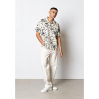 Fat Moose, Palm Cotton Linen Shirt SS, Multi-Fat Moose-Minlillebutik.dk