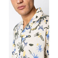 Fat Moose, Palm Cotton Linen Shirt SS, Multi-Fat Moose-Minlillebutik.dk