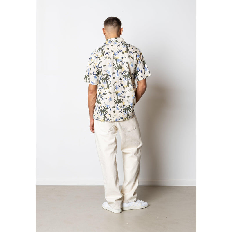 Fat Moose, Palm Cotton Linen Shirt SS, Multi-Fat Moose-Minlillebutik.dk