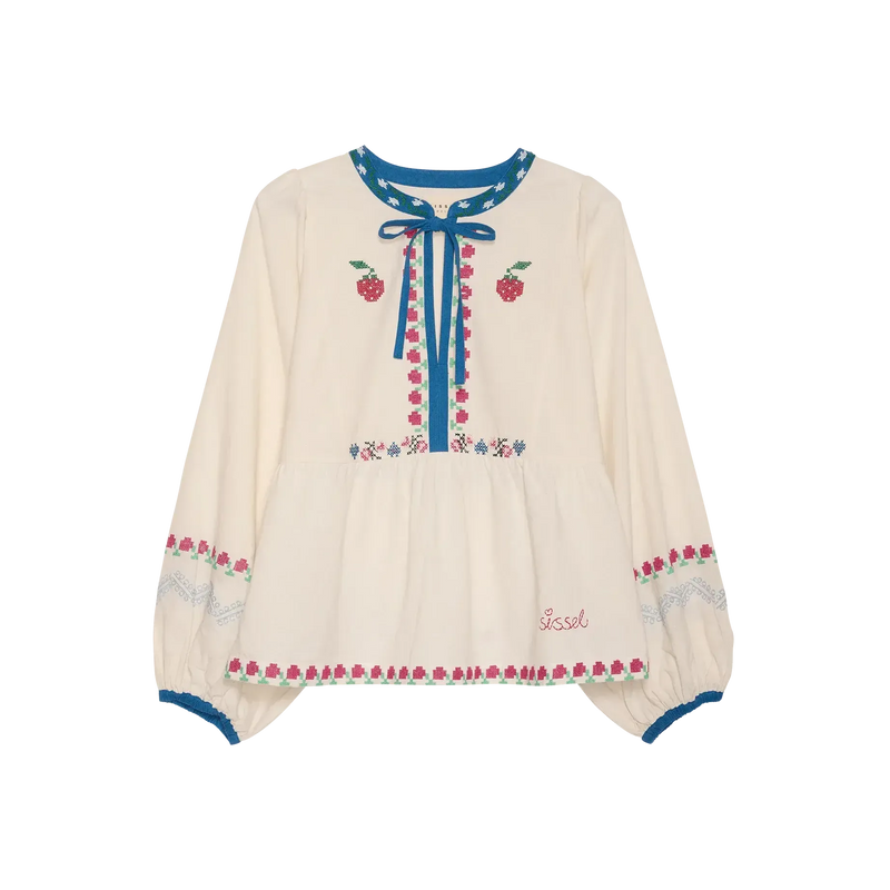 Sissel Edelbo, Falka Top, Off White, One Size-Sissel Edelbo-Minlillebutik.dk