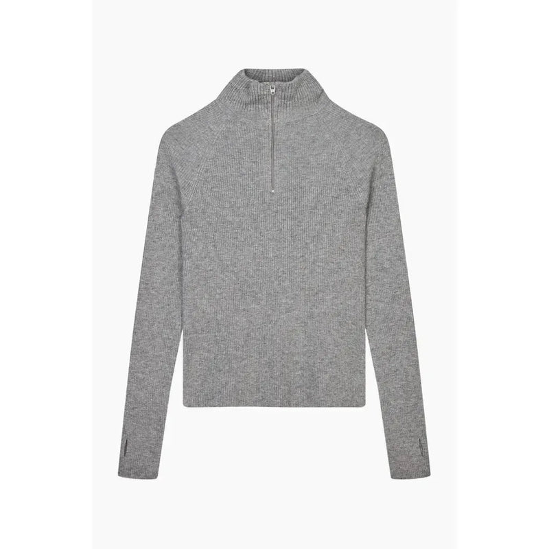 Mads Nørgaard, Fine merino Ida Knit, Grey Melange-Mads Nørgaard - Dame-Minlillebutik.dk