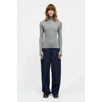 Mads Nørgaard, Fine merino Ida Knit, Grey Melange-Mads Nørgaard - Dame-Minlillebutik.dk