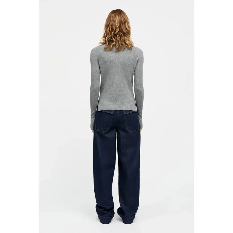 Mads Nørgaard, Fine merino Ida Knit, Grey Melange-Mads Nørgaard - Dame-Minlillebutik.dk