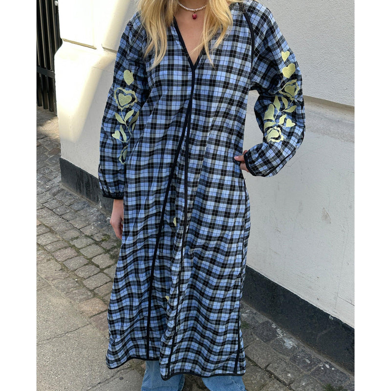 Sissel Edelbo, Fran Dress, Blue Checks-Sissel Edelbo-Minlillebutik.dk