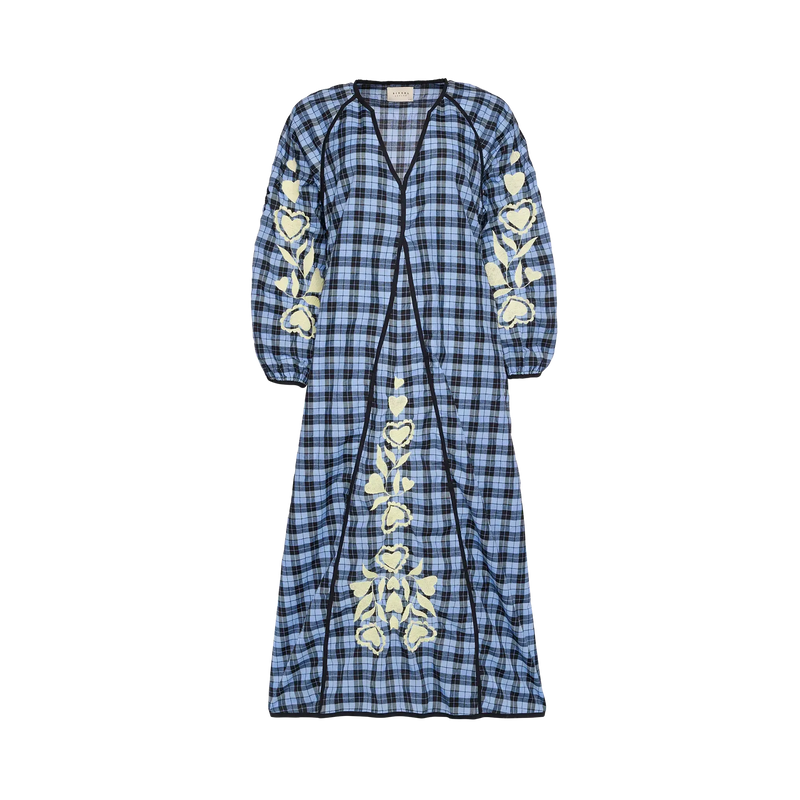 Sissel Edelbo, Fran Dress, Blue Checks-Sissel Edelbo-Minlillebutik.dk