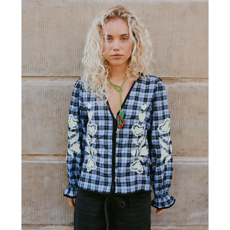 Sissel Edelbo, Fran Top, Blue Checks-Sissel Edelbo-Minlillebutik.dk