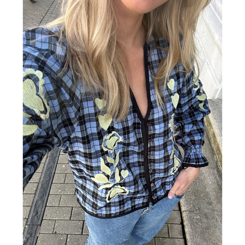 Sissel Edelbo, Fran Top, Blue Checks-Sissel Edelbo-Minlillebutik.dk