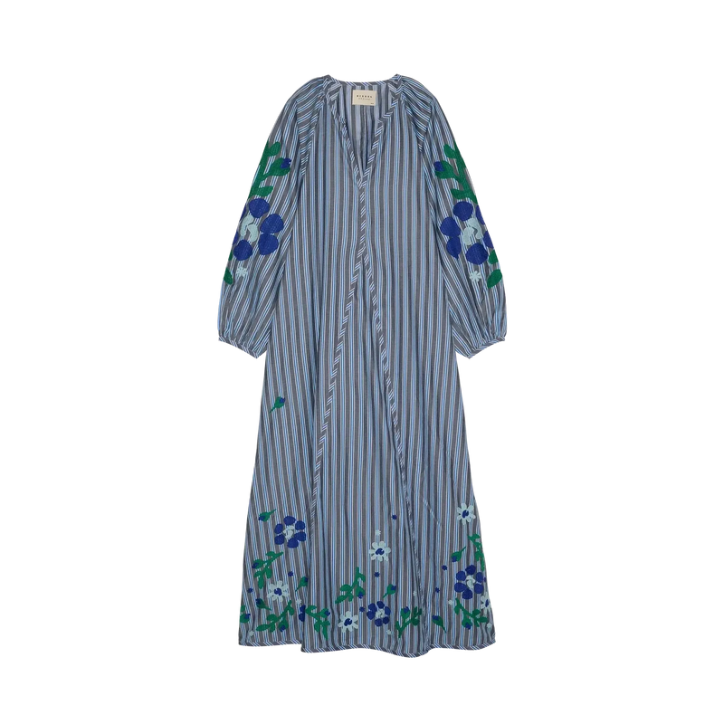 Sissel Edelbo, Fran Dress, Leftover Fabric, Grey Stripes, ONESIZE-Sissel Edelbo-Minlillebutik.dk