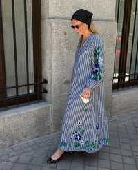 Sissel Edelbo, Fran Dress, Leftover Fabric, Grey Stripes, ONESIZE