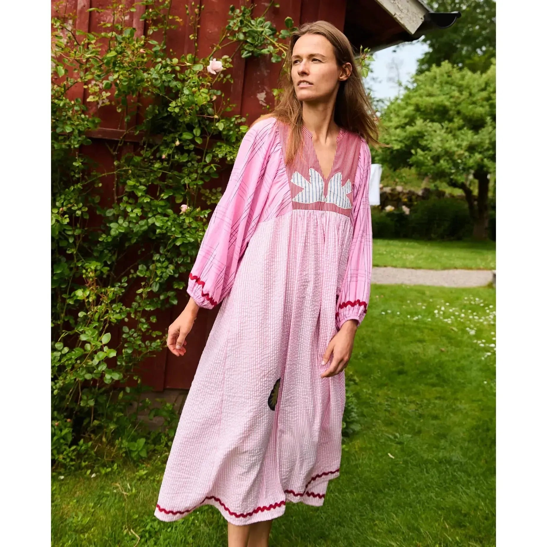 Sissel Edelbo, Gaia Dress, Leftover Fabric Rose Mix-Sissel Edelbo-Minlillebutik.dk