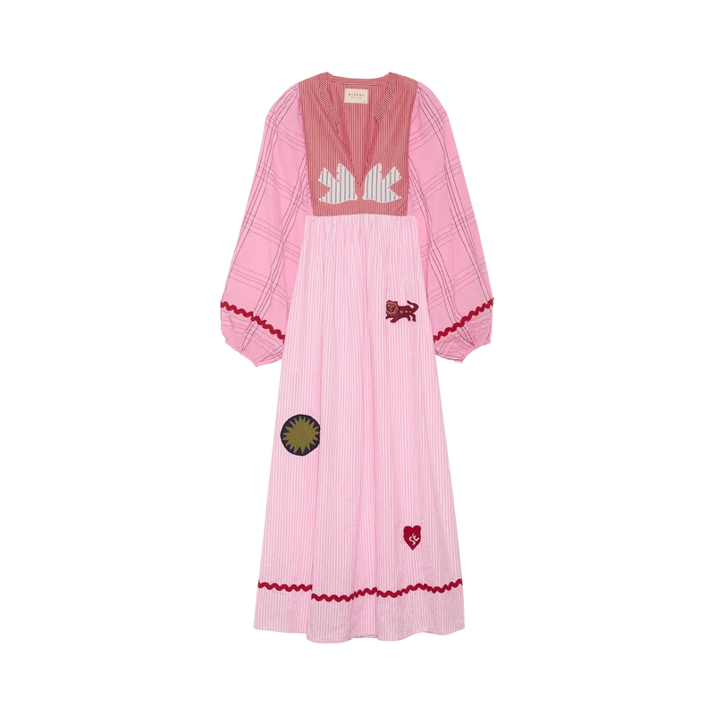 Sissel Edelbo, Gaia Dress, Leftover Fabric Rose Mix-Sissel Edelbo-Minlillebutik.dk