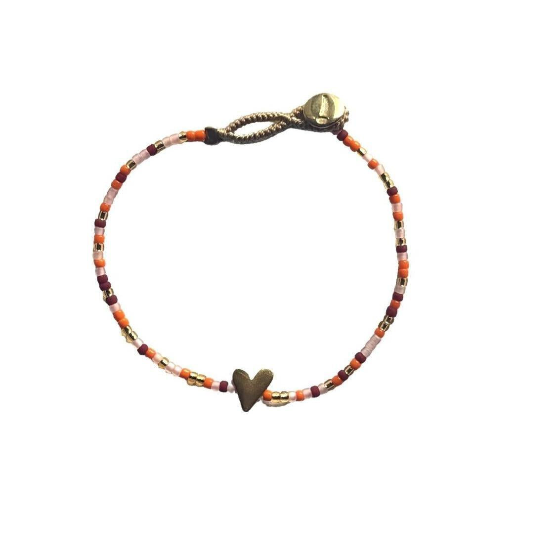 iBU Jewels, Armbånd, Lulu Heart, Mix Orange-iBU Jewels-Minlillebutik.dk