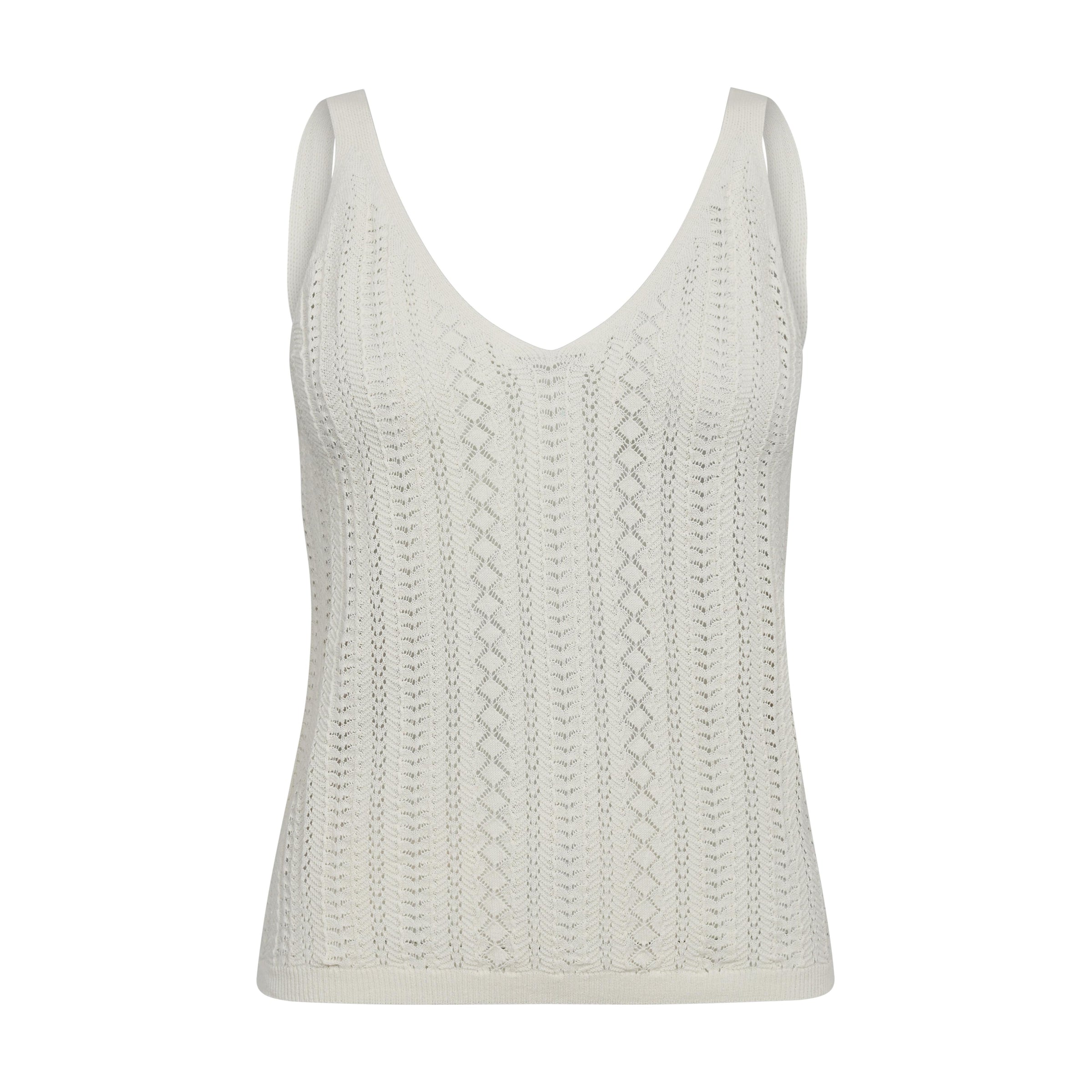Mos Mosh, MMCressida Melange Knit Top, Ecru-Mos Mosh-Minlillebutik.dk