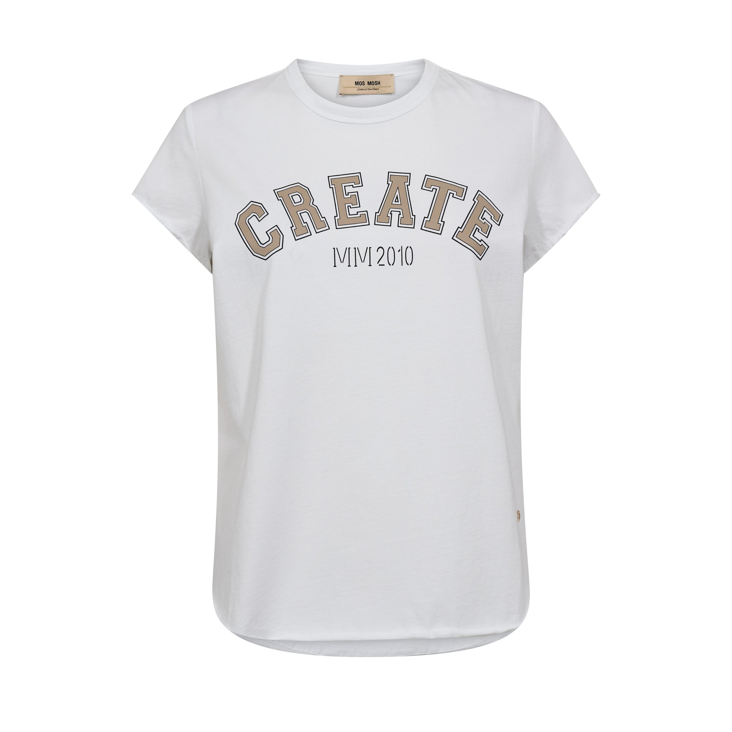 Mos Mosh, MMCelli O-SS Tee, Savannah Tan-Mos Mosh-Minlillebutik.dk