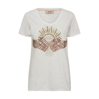 Mos Mosh, MMNadine O-SS Deco Tee, Powder Pink-Mos Mosh-Minlillebutik.dk