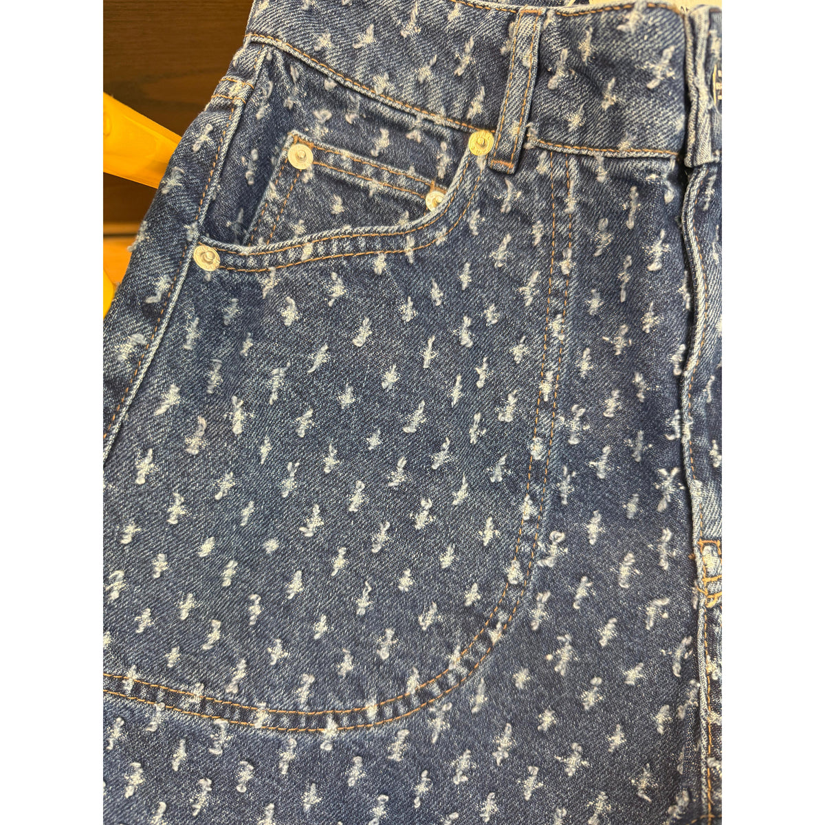 Mads Nørgaard, Distres Denim Rossy Shorts, Mid Blue Denim-Mads Nørgaard - Dame-Minlillebutik.dk