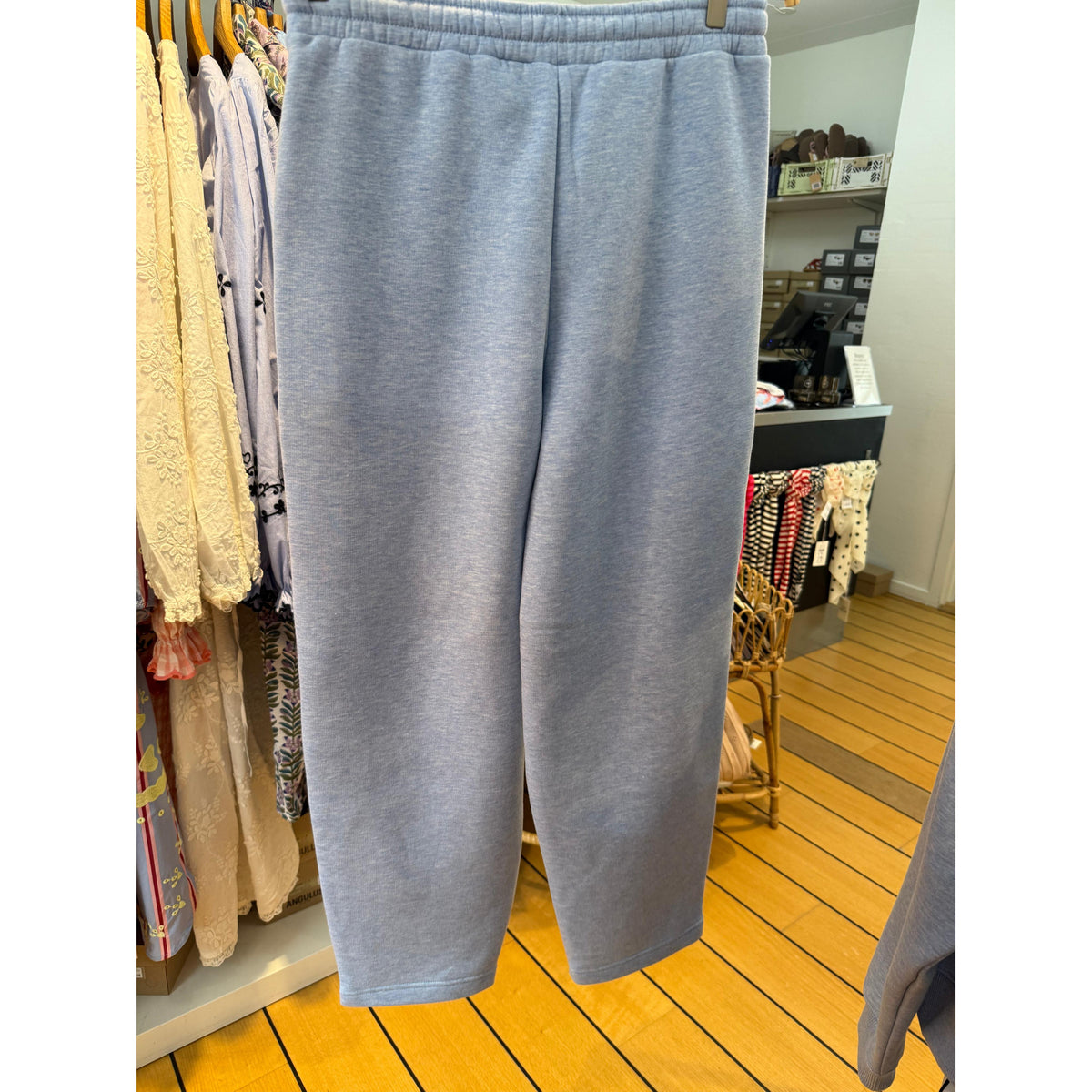 Mads Nørgaard, Standard Sweat Iggy Pants, Light Blue Melange-Mads Nørgaard - Dame-Minlillebutik.dk