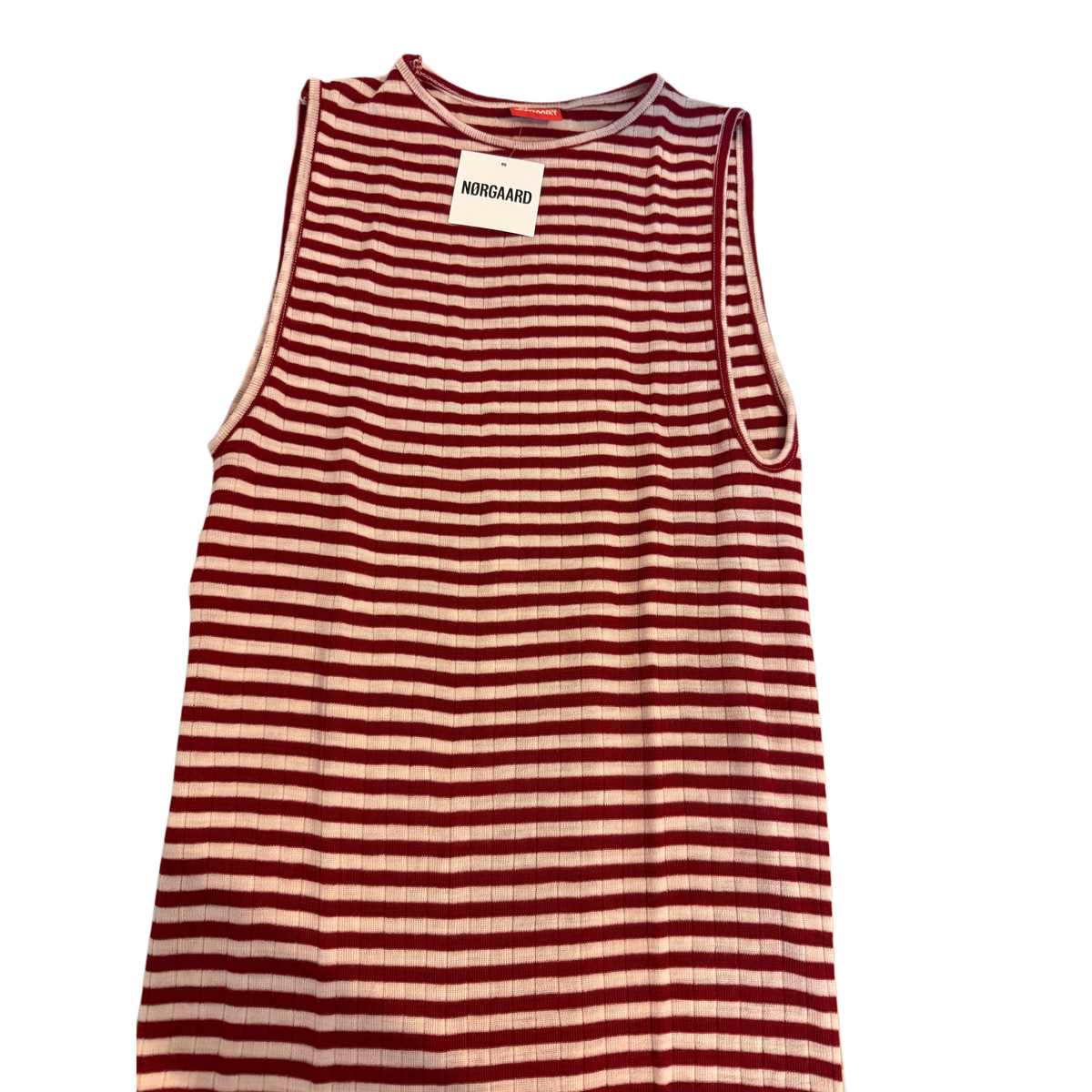 Mads Nørgaard, NPS Tank Top Wool, Red/Ecru, One size-Mads Nørgaard - Dame-Minlillebutik.dk