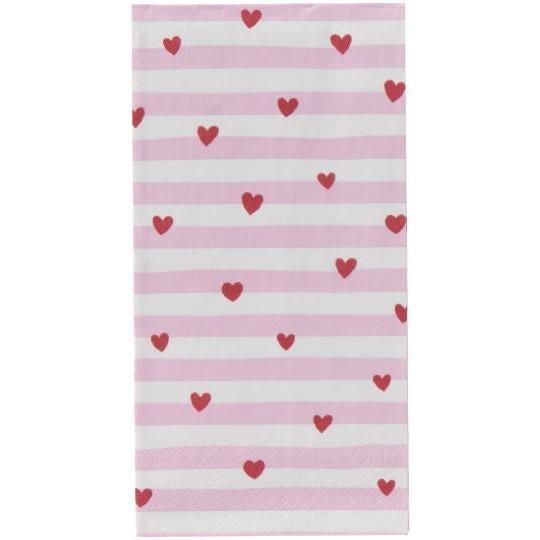 Ib Laursen, Serviet, Røde hjerter og lyserøde striber-Ib Laursen-Minlillebutik.dk