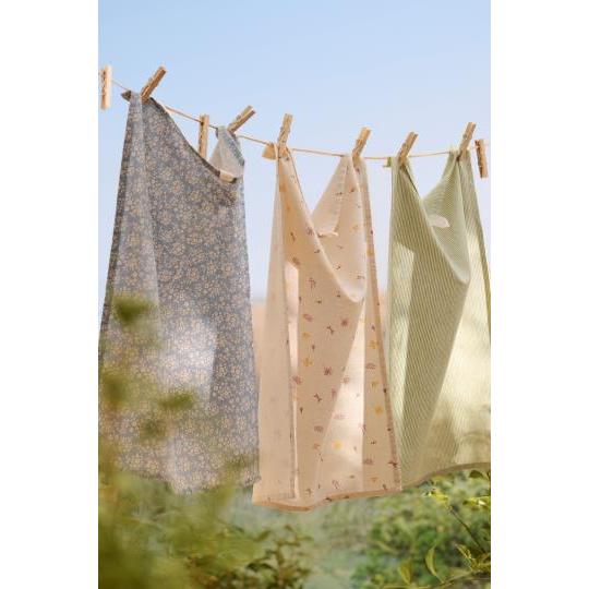 Ib Laursen, Viskestykke, Agathe, Lyseblå m/blomster-Ib Laursen-Minlillebutik.dk