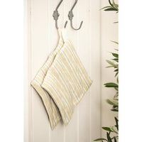 Ib Laursen, Grydelap, August, Natur m/blå og hvide striber-Ib Laursen-Minlillebutik.dk