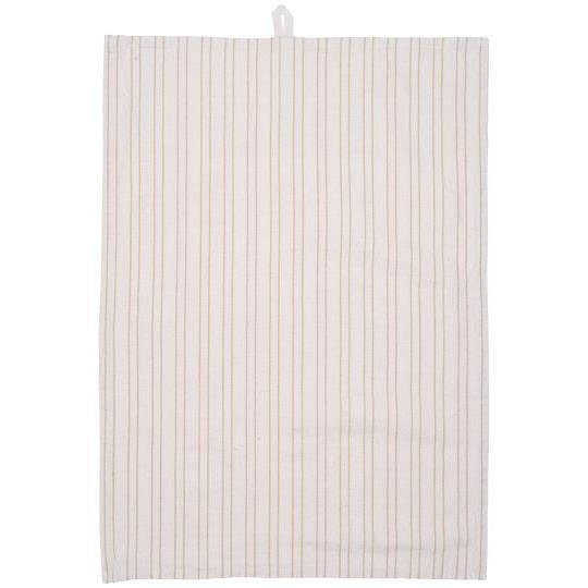 Ib Laursen, Viskestykke, Liam, Natur m/brune striber-Ib Laursen-Minlillebutik.dk