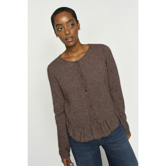 Mos Mosh, Mape Alice Knit Cardigan, Coffee Quartz-Mos Mosh-Minlillebutik.dk