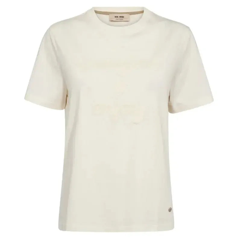 Mos Mosh, Makri O-SS Tee, Ecru-Mos Mosh-Minlillebutik.dk