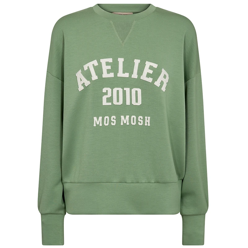 Mos Mosh, Nima O-LS Sweatshirt, Turf Green-Mos Mosh-Minlillebutik.dk