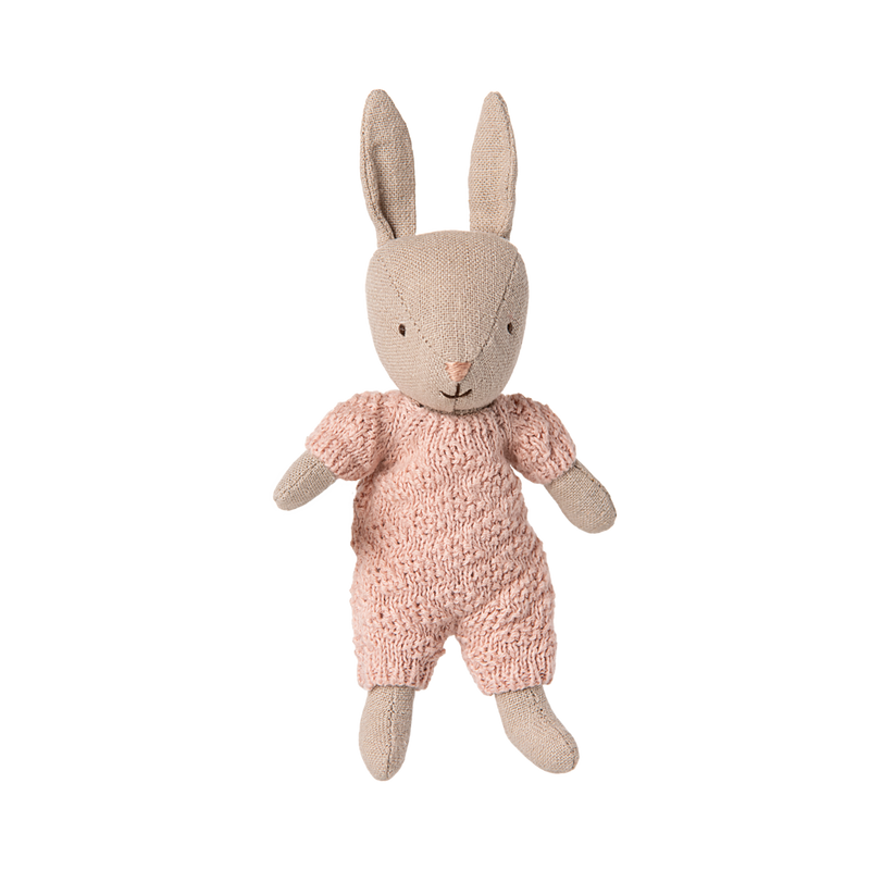 Maileg, Hare, Micro, Sand-Rosa strikket dragt 16-5024-00-Maileg-Minlillebutik.dk