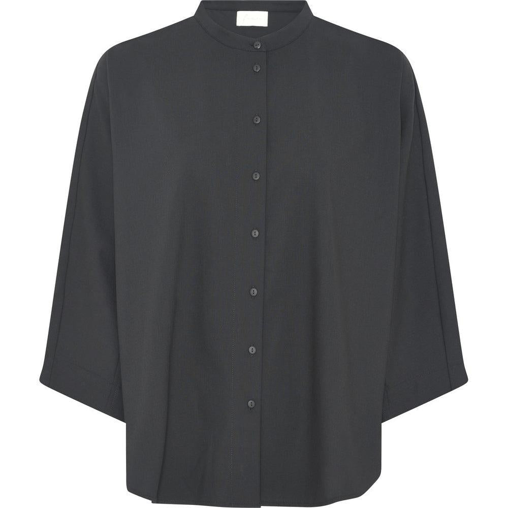 Frau, Seoul Short Light Wool Shirt, Black-Frau-Minlillebutik.dk