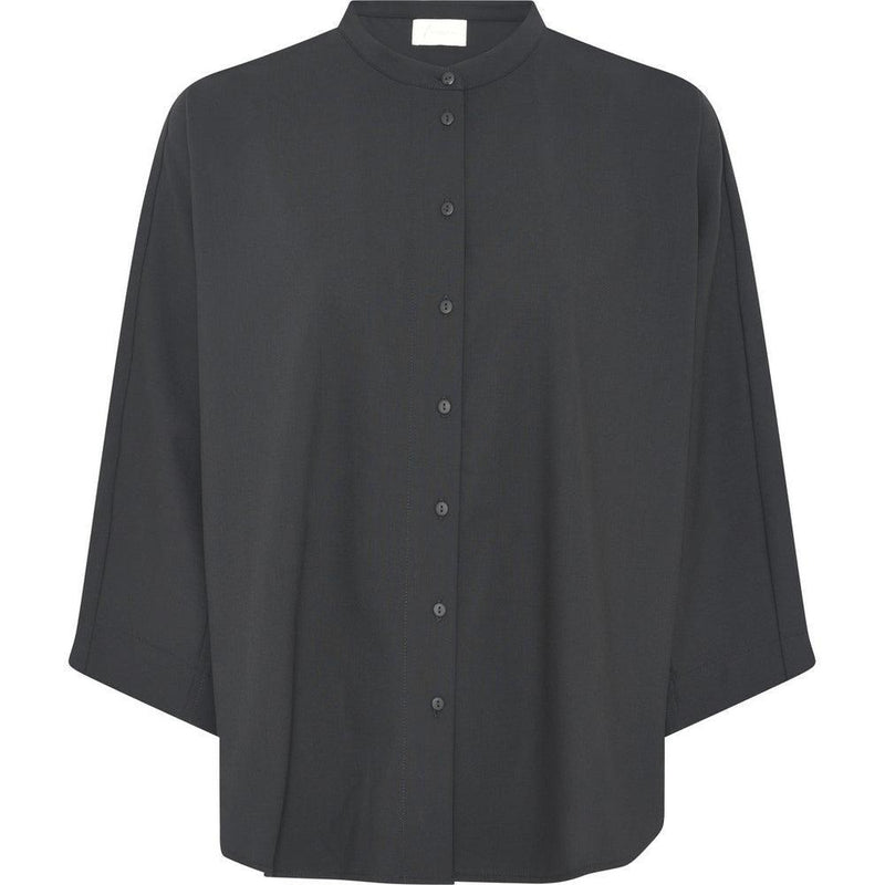 Frau, Seoul Short Light Wool Shirt, Black-Frau-Minlillebutik.dk