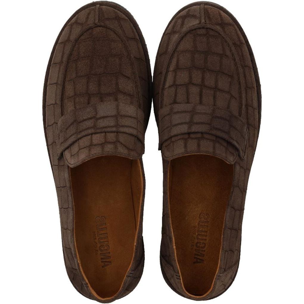 Angulus, Loafer med stikningsdetalje, Dark Brown Croco-Angulus-Minlillebutik.dk