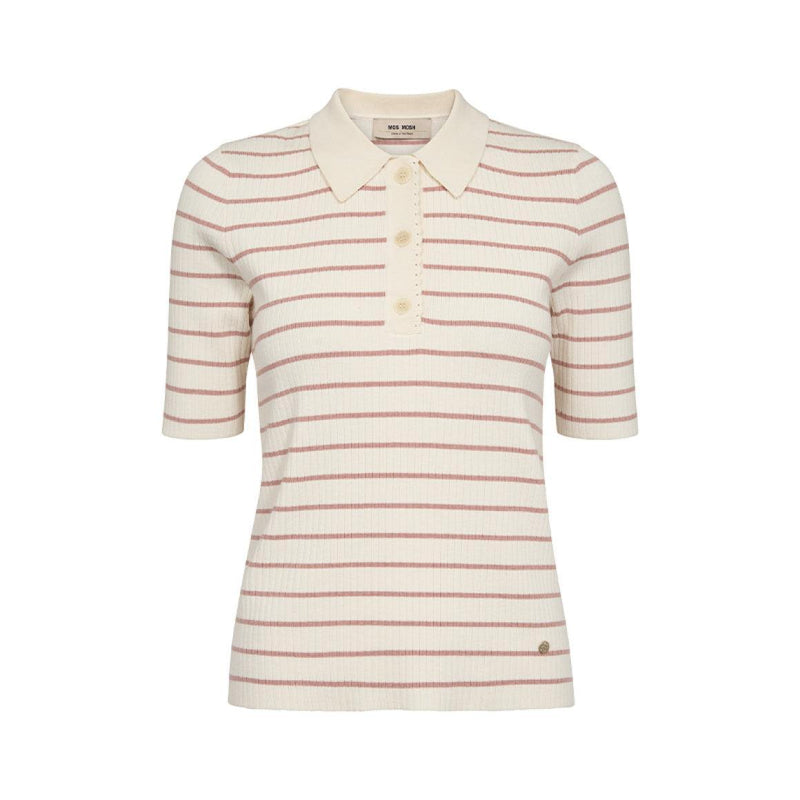 Mos Mosh, Caliz Stripe SS Knit, Peachy-Mos Mosh-Minlillebutik.dk