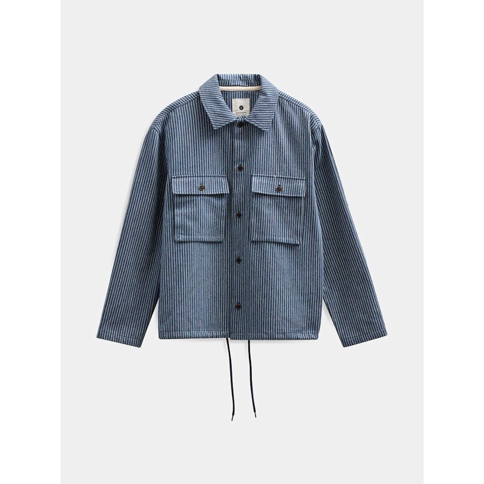 Anerkjendt, Otto Stripe Overshirt, Sky Captain-Anerkjendt-Minlillebutik.dk