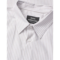 Mads Nørgaard, Prime Cotton Poplin Sune Shirt, Walnut Stripe-Mads Nørgaard - Herre-Minlillebutik.dk