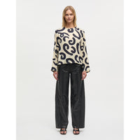 Mads Nørgaard, Delicate Twill Flow Top AOP, Swirl AOP/Almond Oil-Mads Nørgaard - Dame-Minlillebutik.dk
